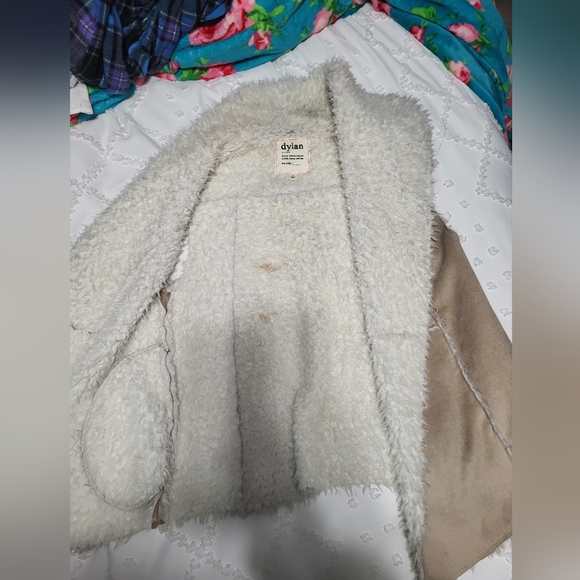 Sherpa lined suede open vest - Picture 3 of 5